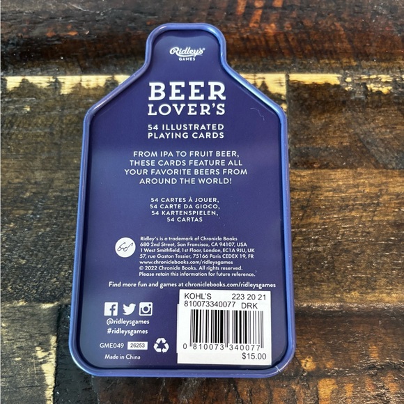 Beer Lover's Playing Cards - Green NWT - Picture 3 of 6